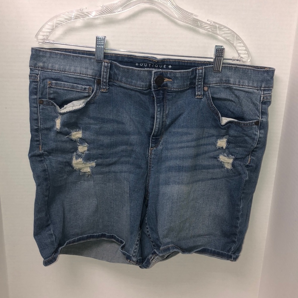 Boyfriend Denim jean shorts ripped Boutique